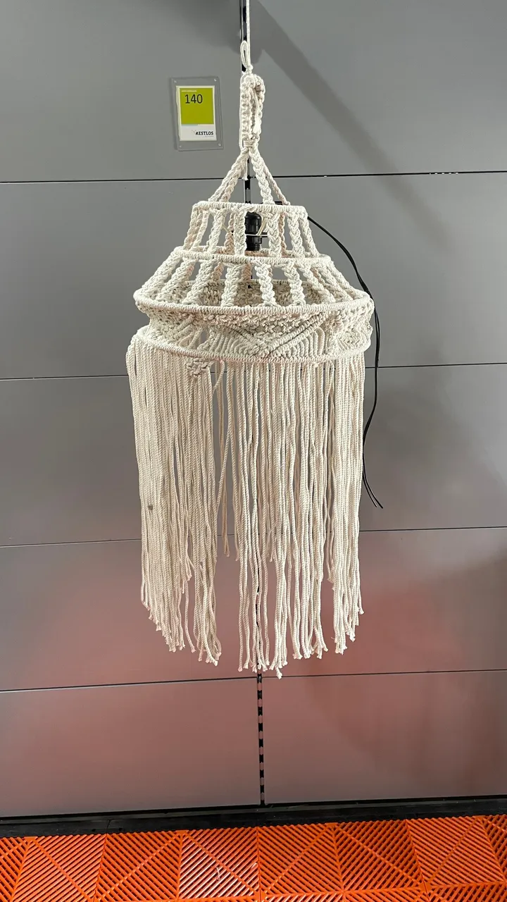 Makramee-Hängelampe / Boho-Lampenschirm